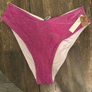 NWT VS Pink Bikini Bottoms Pink Glitter